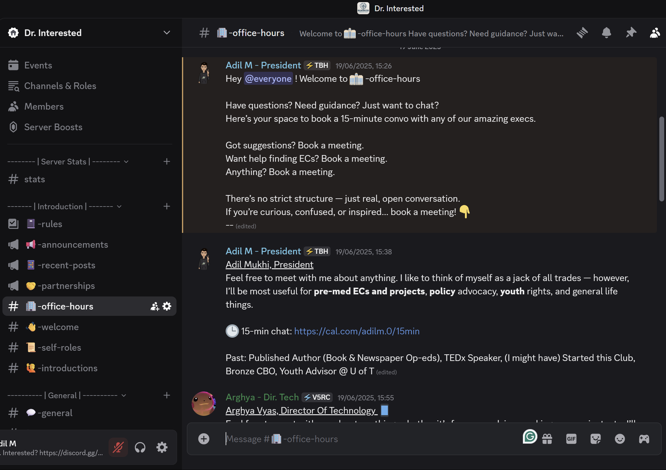 Dr. Interested Event: Office Hours - Healthcare volunteer opportunity for high school students